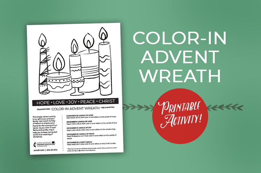 Free Color In Advent Wreath Printable Activity A Gift From UMHEF